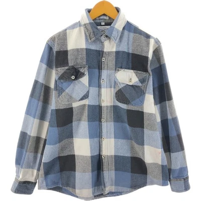 Used EAGLE CREST long-sleeved heavy flannel check shirt size L (men's) - Image 1 of 4