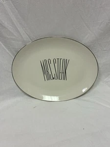 Rare Mr. Steak Restaurant Mrs Steak Oval Serving Platter Set Plate Triomphe MCM - Picture 1 of 7