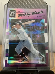 2017 Donruss Optic Pink Prizm Yankees HOF Mickey Mantle Card #165 - Picture 1 of 2