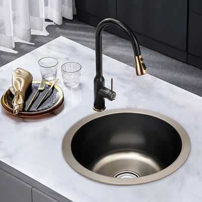 Sink Round Single Basin Built In Kitchen Sink Basin 36*36*18cm - Image 1 of 4