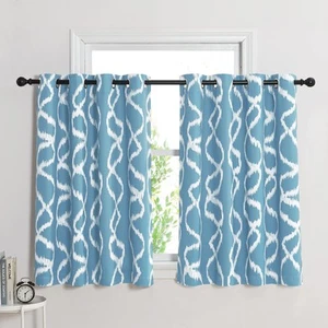 Blackout Curtains for Bedroom - Stripe Wave Printed Geometric Pattern Small W... - Picture 1 of 6
