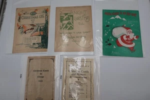 CHRISTMAS MUSIC SHEET LOT 5 PIANO CAROL SONG CAROLING BOOKS 1925 CHICAGO - Picture 1 of 6