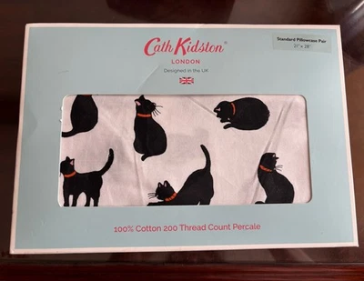 Nuevas fundas de almohada estándar Cath Kidston Black Cats Halloween 2 Foto 1 de 4