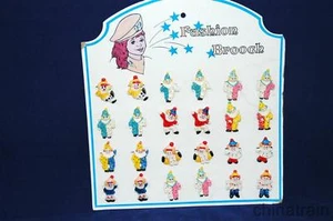 24 broches broche payaso infantil vintage tarjeta original - Imagen 1 de 1