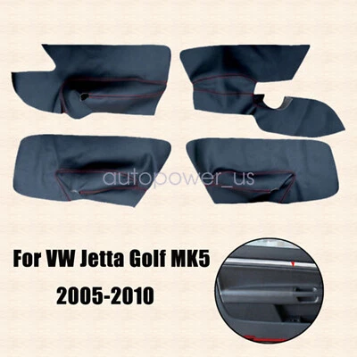 For VW Jetta Golf MK5 2005 2006-2010 Leather Door Armrest Panel Cover  Black - Изображение 1 из 4