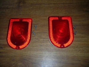 NOS L & R 1964 AMC Rambler Classic and Ambassador Station Wagon Tail Lamp Lenses - Picture 1 of 4