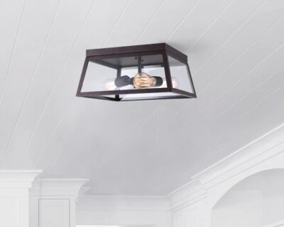 FLYNN 3LT FLUSHMOUNT IN OIL RUBBED BRONZE,  - Image 1 of 3