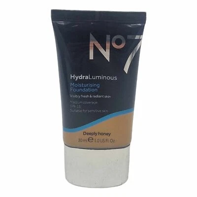 No7 HydraLuminous Moisturing Foundation Deeply Honey SPF 15 Medium Coverage 30ml - Image 1 of 3