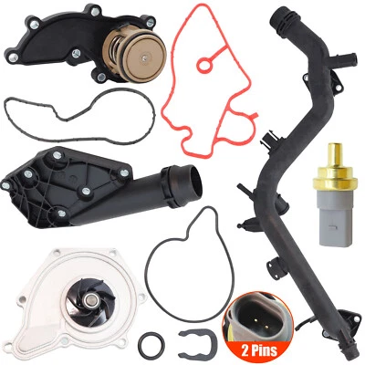 Water Pump+Thermostat+Pipe+Thermal Switch+Gasket for 2009-2012 Audi Q5 3.2L V6 Foto 1 de 4