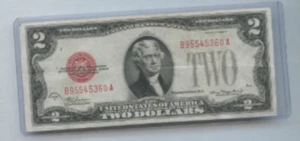 $2 1928 D US Note TWO DOLLAR NOTE MULE STILL FAIRLY CRISP WITH FOLD - Picture 1 of 1