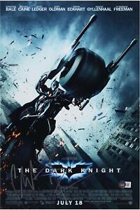 Christian Bale The Dark Knight Autographed Batcycle 12" x 18" Movie Poster BAS