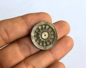 1890's Ancient Bronze Hand Carved Round Flower Jewelry Mold Die Mughal - Picture 1 of 6
