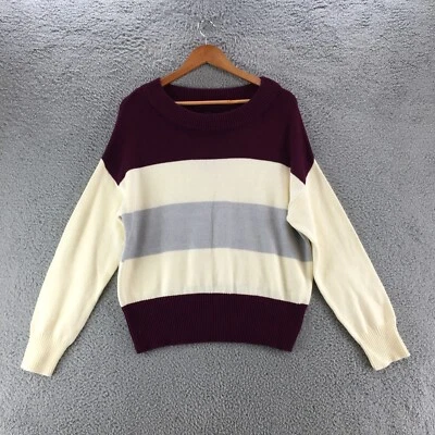 Lucky Brand Stripe Sweater Womens M Multicolor Cotton Blend Long Sleeve Pullover - Image 1 of 4