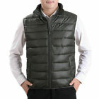 Men Puffer Waistcoat Quilted Padded Gilet Winter Warm Sleeveless Zip Vest Casual