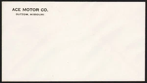Vintage envelope ACE MOTOR CO Dutzow Missouri unused new old stock n-mint cond - Picture 1 of 2