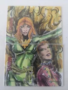 2013 Rittenhouse Women Marvel 2-Piece Puzzle Phoenix Jean Grey 1/1 Sketch By BUI - Picture 1 of 3