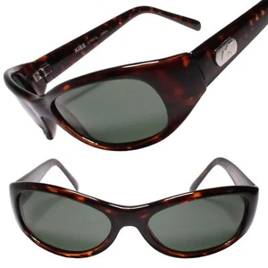 Nostalgic Sporty Style True Vintage Rectangle Tortoise Sunglasses Wraparound - Picture 1 of 3
