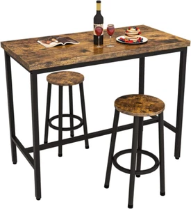 3 Piece Pub Dining Set, Modern Bar Table and Stools for 2 Kitchen Counter Height - Picture 1 of 8