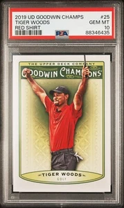 2019 Upper Deck UD Goodwin Champions #25 Tiger Woods PSA 10 GEM MINT (red shirt) - Picture 1 of 1
