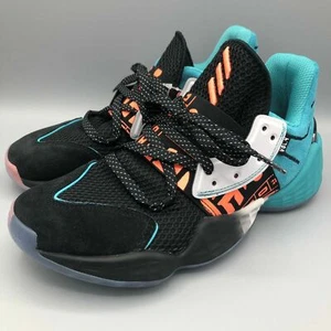Mens Adidas Harden Vol. 4 Geek Up Basketball Shoes Aqua Black FW4340 Sz 6 NWT - Picture 1 of 7