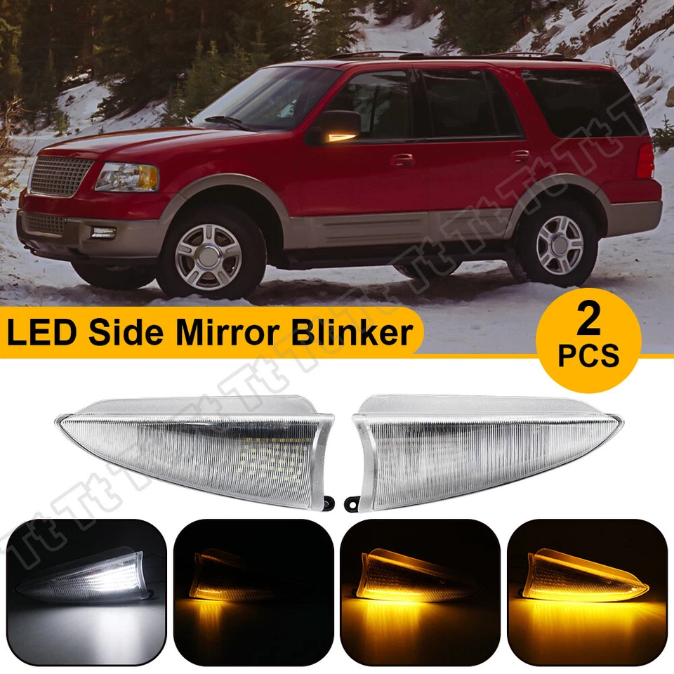 For 2003-2006 Ford Expedition Lincoln LED Mirror Turn Signal Puddle Lamp Clear - Image 1 of 4