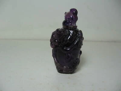Antigua botella de tabaco amatista china del siglo XIX Foto 1 de 4