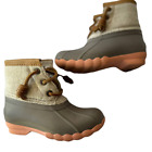 Sperry Saltwater Taupe Natural Hemp Waterproof Rubber Duck Boots Size Toddler 6M