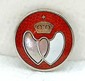 Blood Donor Enamel Badge Sterling Silver 22mm 1962 John Pinches London Vintage - Picture 1 of 2