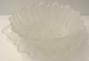 Indiana Glass WILD ROSE Esmerilado Transparente Grande Tazón para Servir y Bandeja para Plato con Mango - Imagen 1 de 6