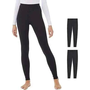 32 Degrees Heat Women's Base Layer Pant Long Johns 2Pk Black Large Keep Warm - Picture 1 of 6