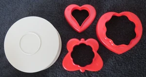 TUPPERWARE 3 moldes de galletas con funda - rojo - NUEVO - Imagen 1 de 3