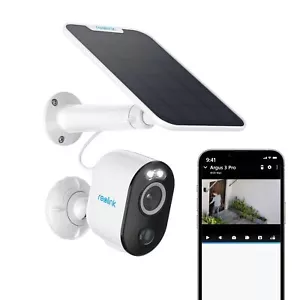 REOLINK 4MP Wireless WiFi Security Camera Battery Solar Cam 2-way Talk Spotlight - Picture 1 of 13