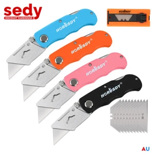 4Pc Folding Utility Knife Quick-change Box Cutter Craft + 10 Extra Blades & Bag - Picture 1 of 7