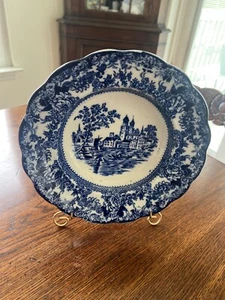Antique Flow Blue Soup Bowl England 9 3/4" - Picture 1 of 7