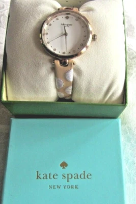 ☘☘☘Reloj Kate Spade New York Holland punteado cuero tostado correa delgada nuevo en caja $195☘�☘ Foto 1 de 4