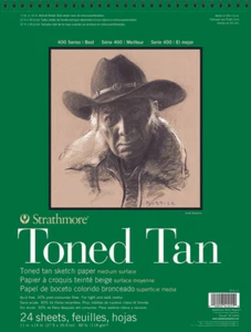 Strathmore 412-11 400 Series Tan Drawing STR-412-11 24 Sheet Toned Sketch Pad, 1 - Picture 1 of 1