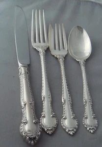 Gorham English Gadroon Sterling Silver Four Piece Setting New French Blade Knife - Picture 1 of 1