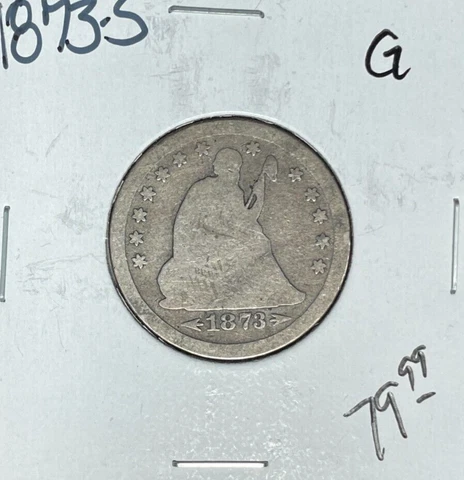 1873-S SEATED LIBERTY SILVER QUARTER ~ GOOD ~NICE COIN~ Cover