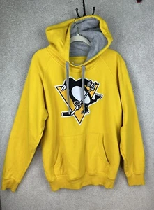 Pittsburgh Penguins Jacket Men's Medium NHL Yellow Black Hoodie Antigua - Picture 1 of 12