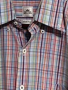 Peter Millar Mens Shirt Medium Button Down Multicolor Check Long Sleeve Career - Picture 1 of 12