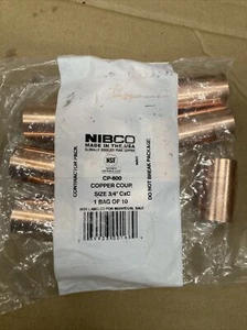 3/4 In. Copper Coupling with Stop (10-Pack) W00755J  W00755J 3/4 In. x 3/4 In. - Picture 1 of 1