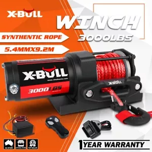 X-BULL Electric Winch 3000LBS 12V Synthetic Rope Wireless ATV 4WD Trailer Boat - Picture 1 of 18