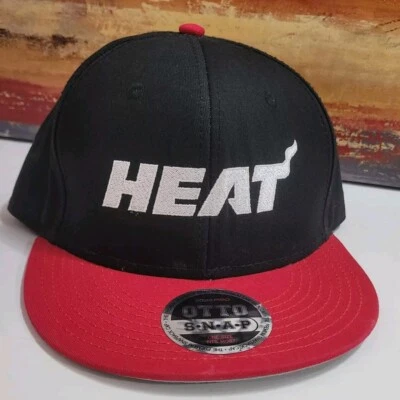 Sombrero MIAMI HEAT Otto Snapback negro y rojo logotipo bordado Foto 1 de 4