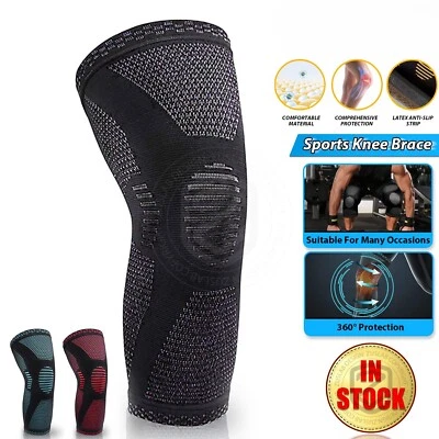 Knee Support Brace Compression Sleeve Arthritis Pain Relief Gym Sports Running - image 1 of 4