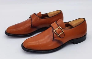 Bostonian Vintage V-Cleat Shoes Made in USA Camel Buckle Front Oxfords Size 10 M - Picture 1 of 11