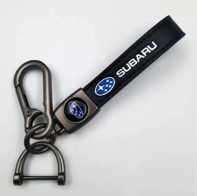 For Subaru Luxury Leather Keychain Keyring Logo Car Key Ring - Image 1 of 4