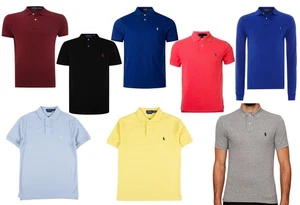 Men’s Ralph Lauren Polo T Shirts, Custom Fit |Short and Long Sleeve| Small Pony - Picture 1 of 45
