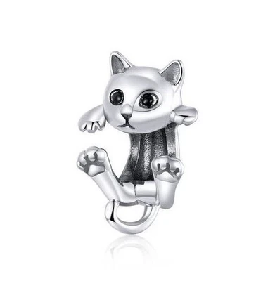 Charm Perle Katze Kätzchen 925 Silber Bead - Anhänger für Armband - Bild 1 von 2