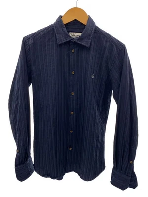 Camisa de manga comprida Vivienne Westwood MAN, tamanho 46, algodão, listra NVY, VW-WR-8530 - Imagem 1 de 4