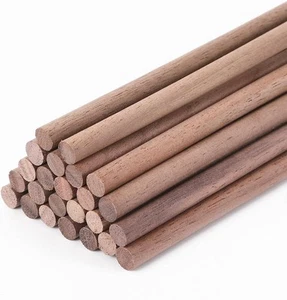 24 PCS Walnut Dowel Rod Sticks, 1/4 X 12 Inch Wood Dowels, 0.23in(0.6cm) - Picture 1 of 7